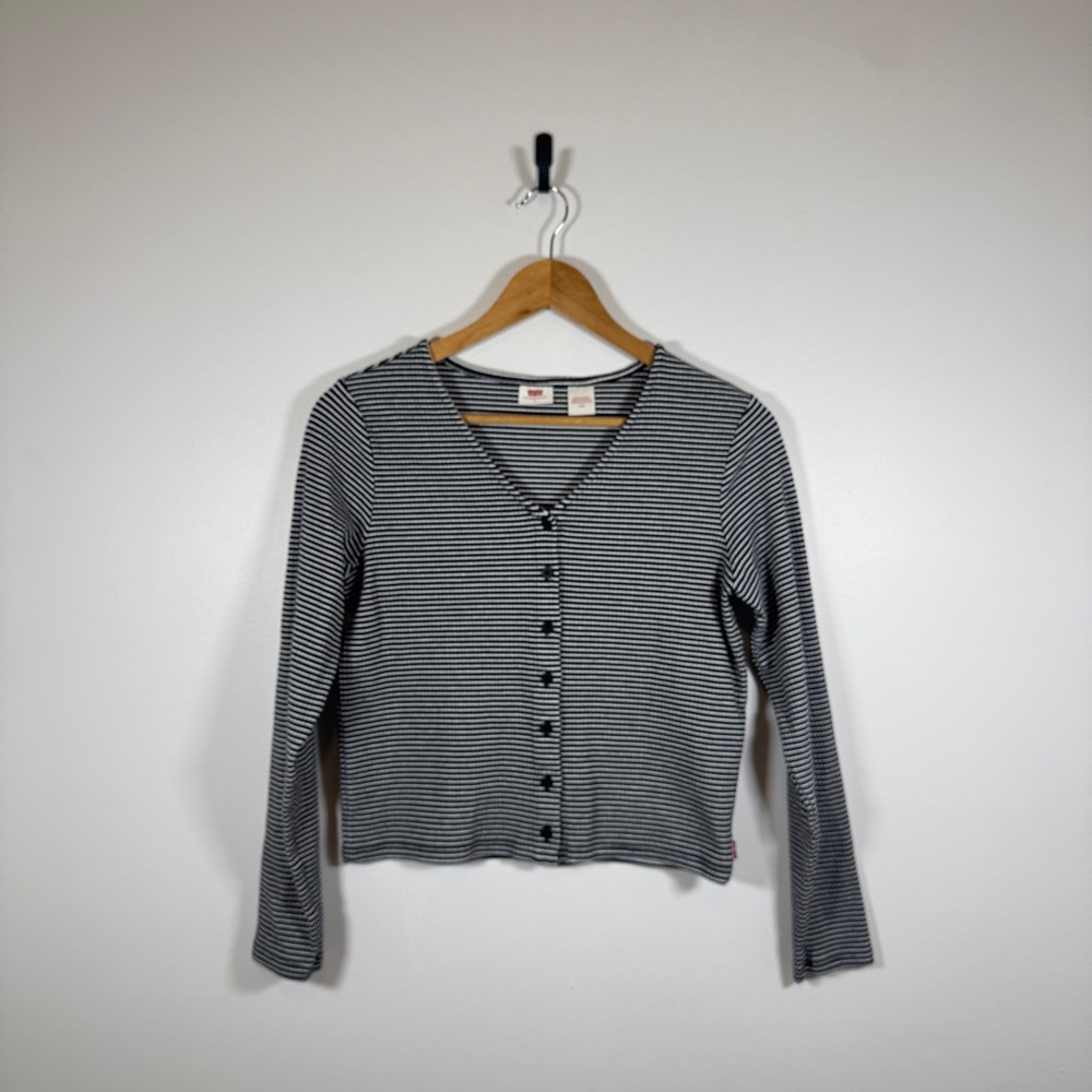 Levi's Black and White Striped Top - Muse Long Sleeve T-Shirt